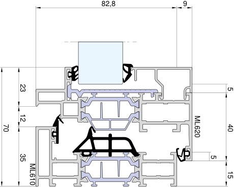 Maxlight – technische Zeichnung (Schnitt)
